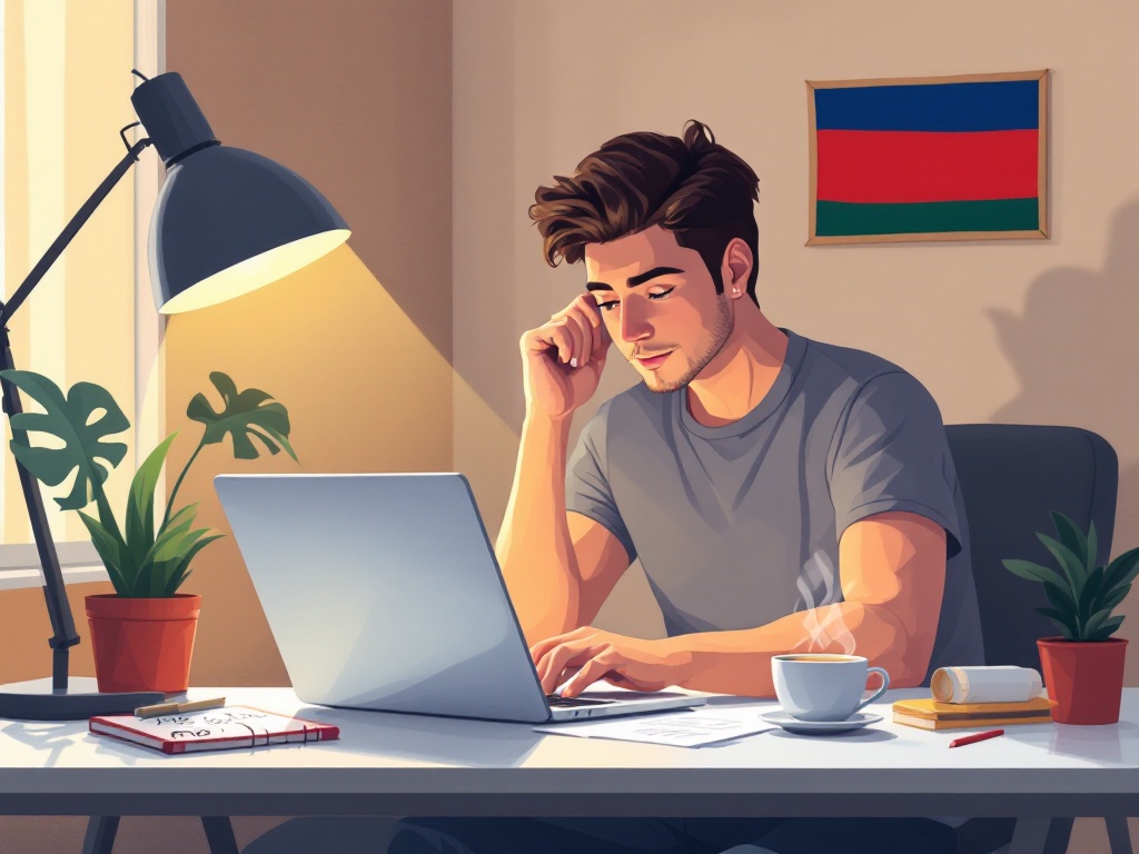 Person filling out Check Mig Colombia form on laptop