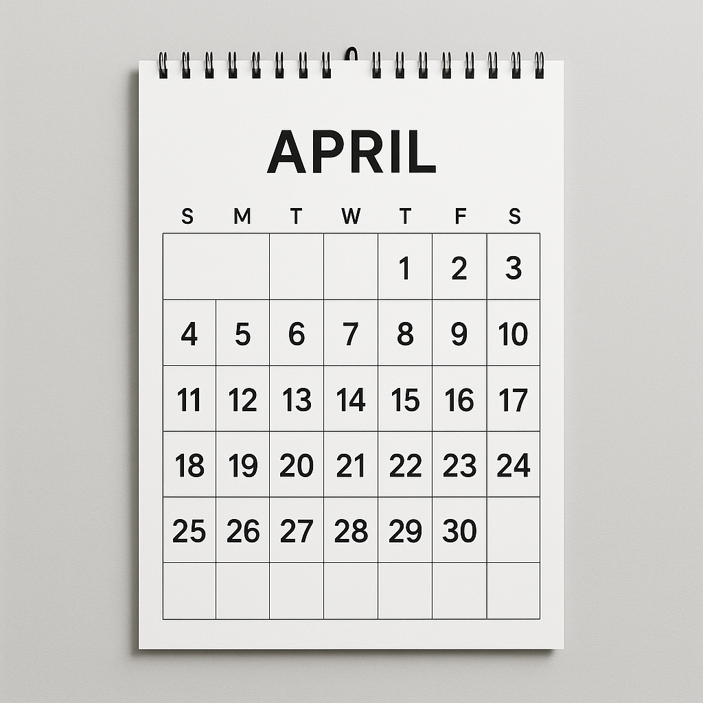 Calendar with deadline marked important